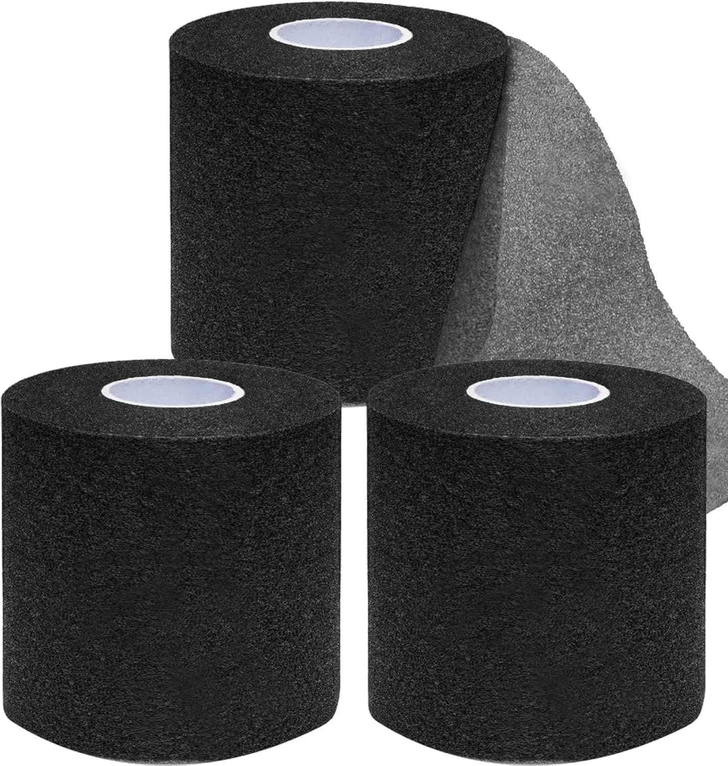 Pre Wrap Tape Athletic,3 Rolls X 22 Yards Black Prewrap Headbands for Hair,Foam Underwrap Sports Wrap