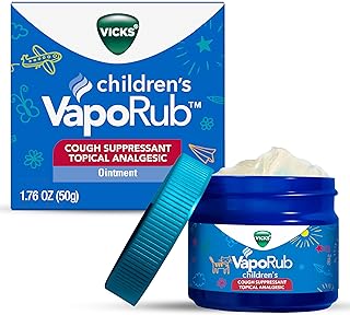 Vicks Children's VapoRub, Topical Cough Suppressant and Analgesic, Relieves Coughs and Minor Aches and Pains, Clinically Proven, Starts Working in Minutes for Fast Relief, For Children Ages 2+, 1.76oz