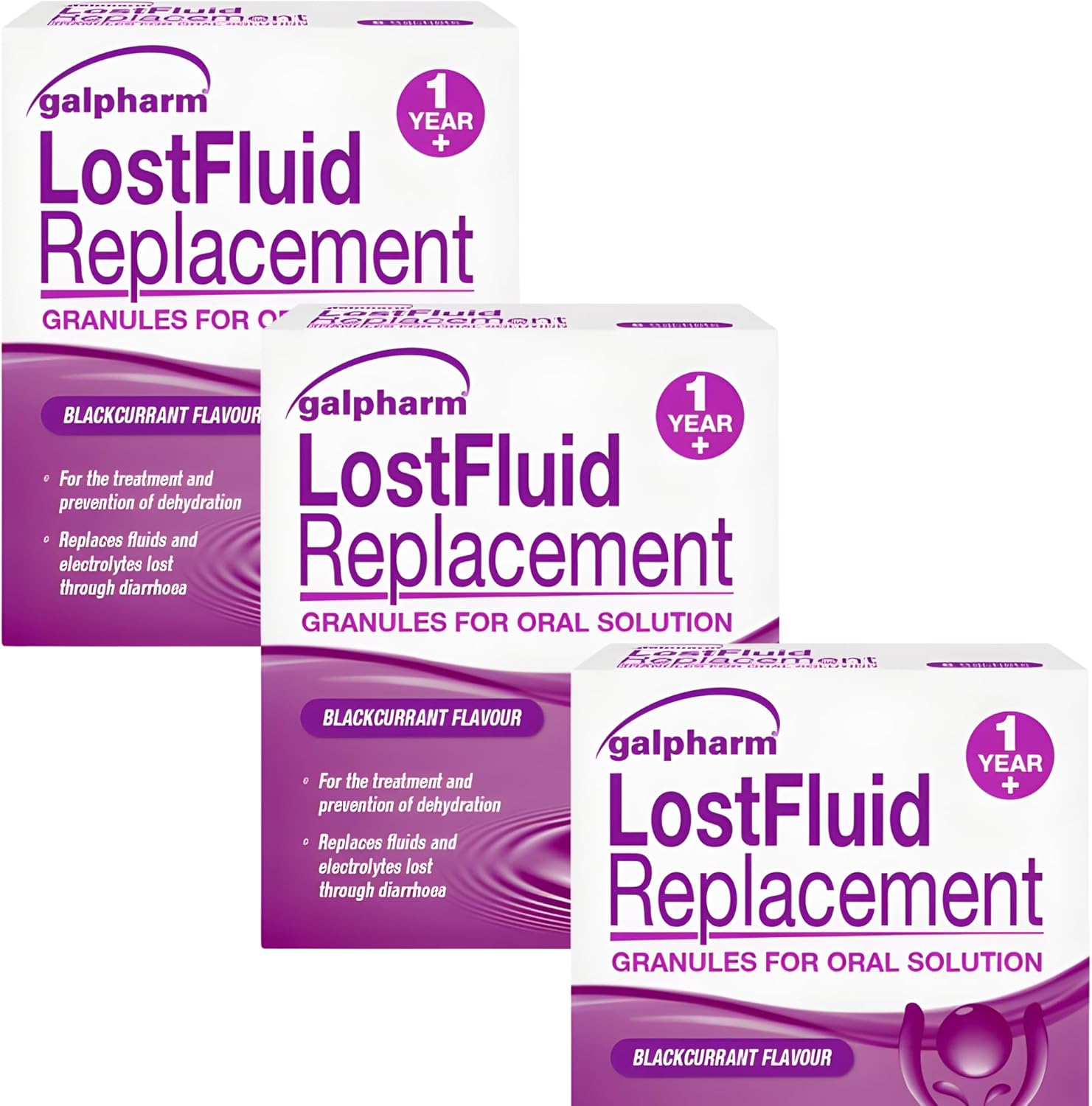 Lost Fluid Replacement - Electrolyte Sachets - Supplement for Reducing Dehydration and Replacing Electrolytes (Mineral Salts) Blackcurrant Flavour (6 Sachets x 3 Packs)