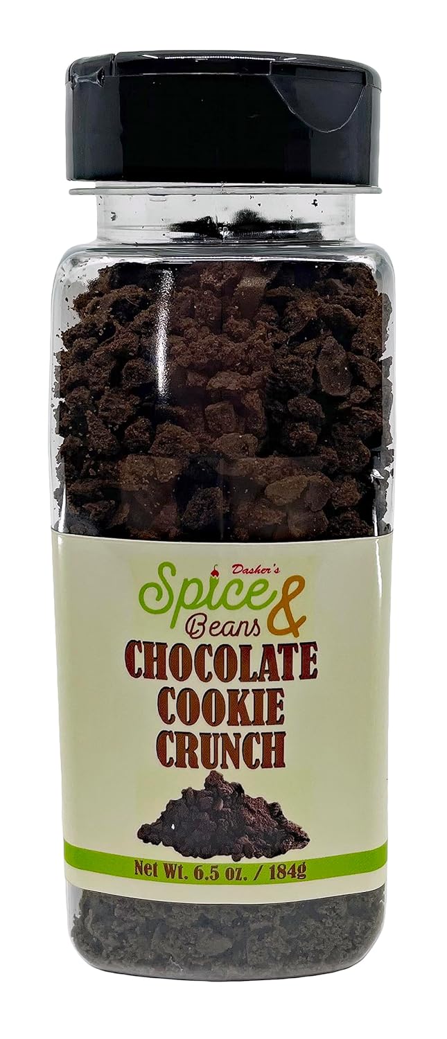 Chocolate Cookie Crunch Ice Cream Topping & Cake Decoration 6.5 oz, by Dasher's Spice & Beans