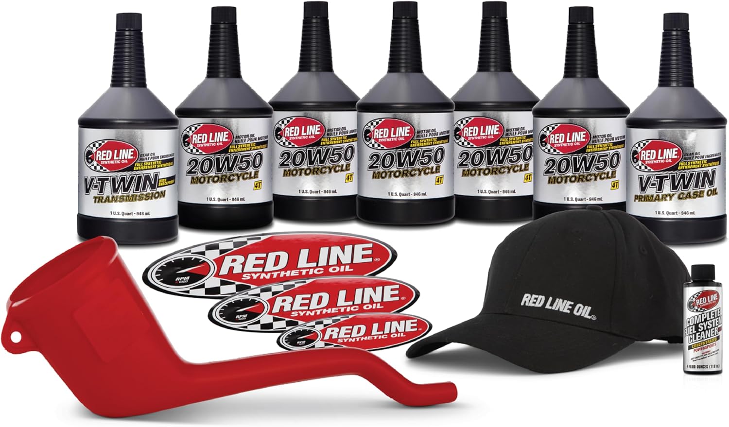 Red Line 90226 20W50 Powersport Motor Oil V-Twin - 1 Powerpack Kit