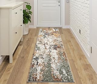 Keen Home Design Area Rugs - 2x10 Non-Shedding, Abstract Rugs for Kitchen, Living Room, Bedroom, Dining Room, Entryway - Size: 2'8" x 9'11", Multi