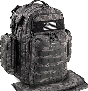 Dinictis Dad Diaper Bag, Mens Diaper Bag Backpack with Diaper Changing Mat, Military Diaper Backpack
