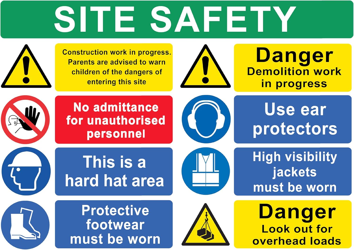BUILDING SITE SAFETY CONSTRUCTION Signs BOARDS Health & Safety Scaffolding A3 x 1