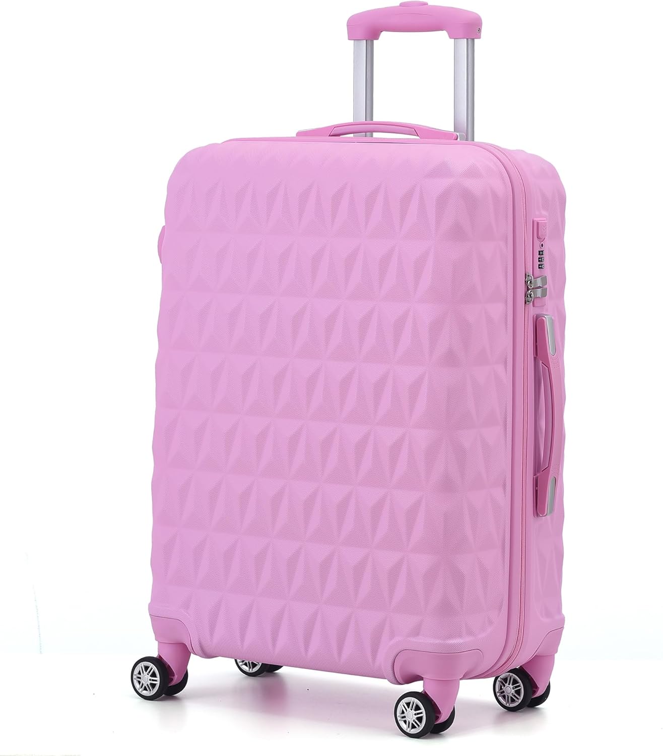 RMW Large Suitcase Luggage Hard Shell | Aluminum Telescopic Handle | 3 Digit Combination Lock | 4 Dual Spinner Wheels | Lightweight Durable Suitcases Check in (Pink 28)