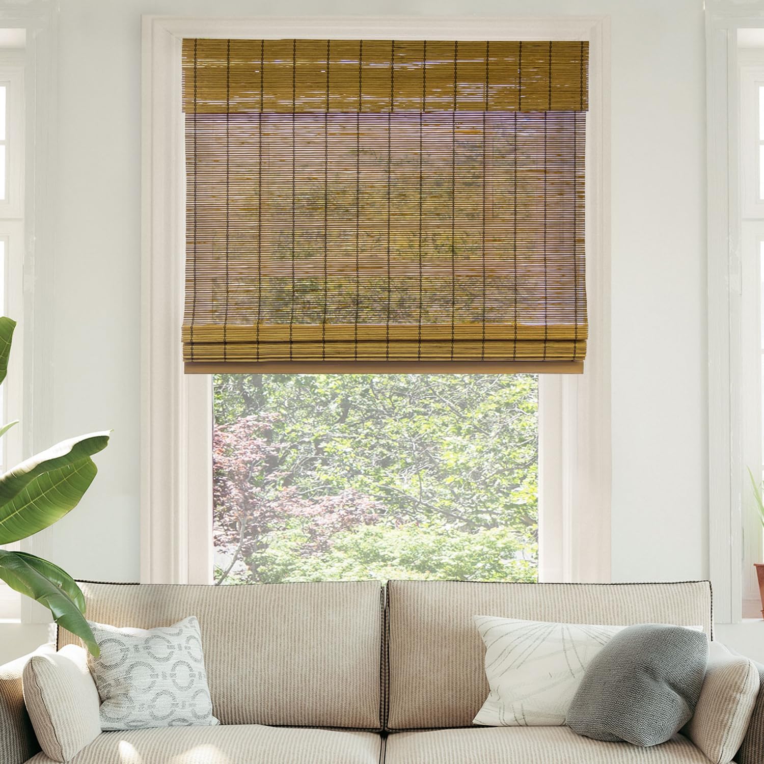 CHICOLOGY Bamboo Blinds, Bamboo Shades, Roman Shades for Windows, Roman Window Shades, Window Shades for Home, Bamboo Shades for Patio, Blinds & Shades, Window Shade, 23"W X 64"H, Fox