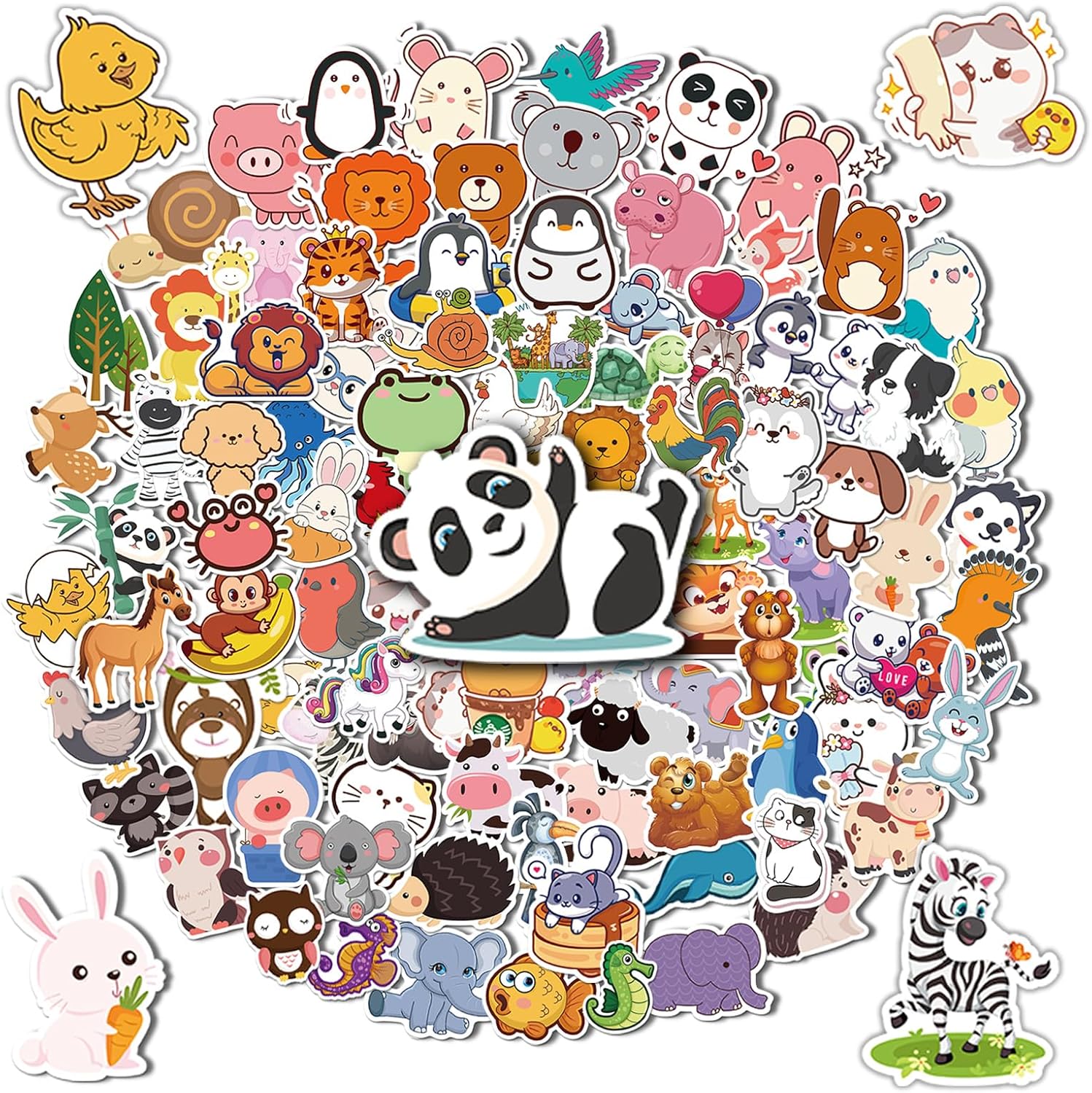 Stickers for Kids, 100 pcs Water Bottle Stickers for Kids, Cute Animal Vinyl Waterproof Stickers for Laptop Computer, Kawaii Stickers for Boys Girls Teachers Classroom Prizes for Students