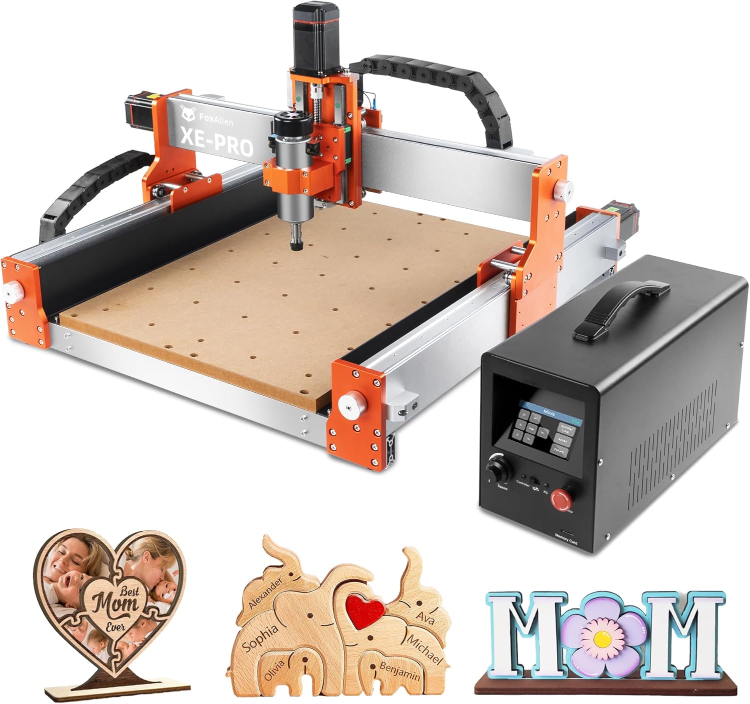 FoxAlien CNC Router Machine XE-PRO with Ball Screws, 400W Spindle 3-Axis Engraving Milling Machine for Wood Aluminum Cutting Upgradable to Linear Rails