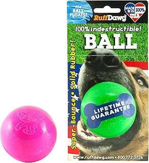 Ruff Dawg Ball Solid Rubber Dog Toy Small Assorted Neon Colors