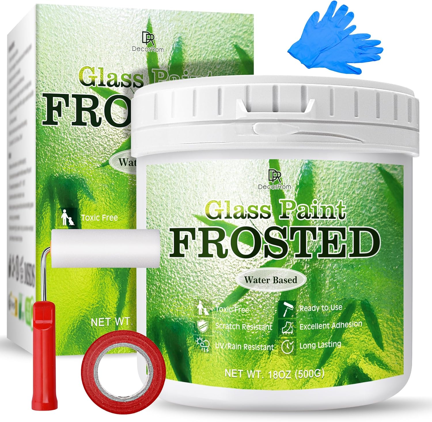 Frosted Glass Paint - 16oz Window Privacy Paint With Tools, Water-Based Film, Low Odor Spray for Surfaces in Bathroom, Kitchen, Sliding Door