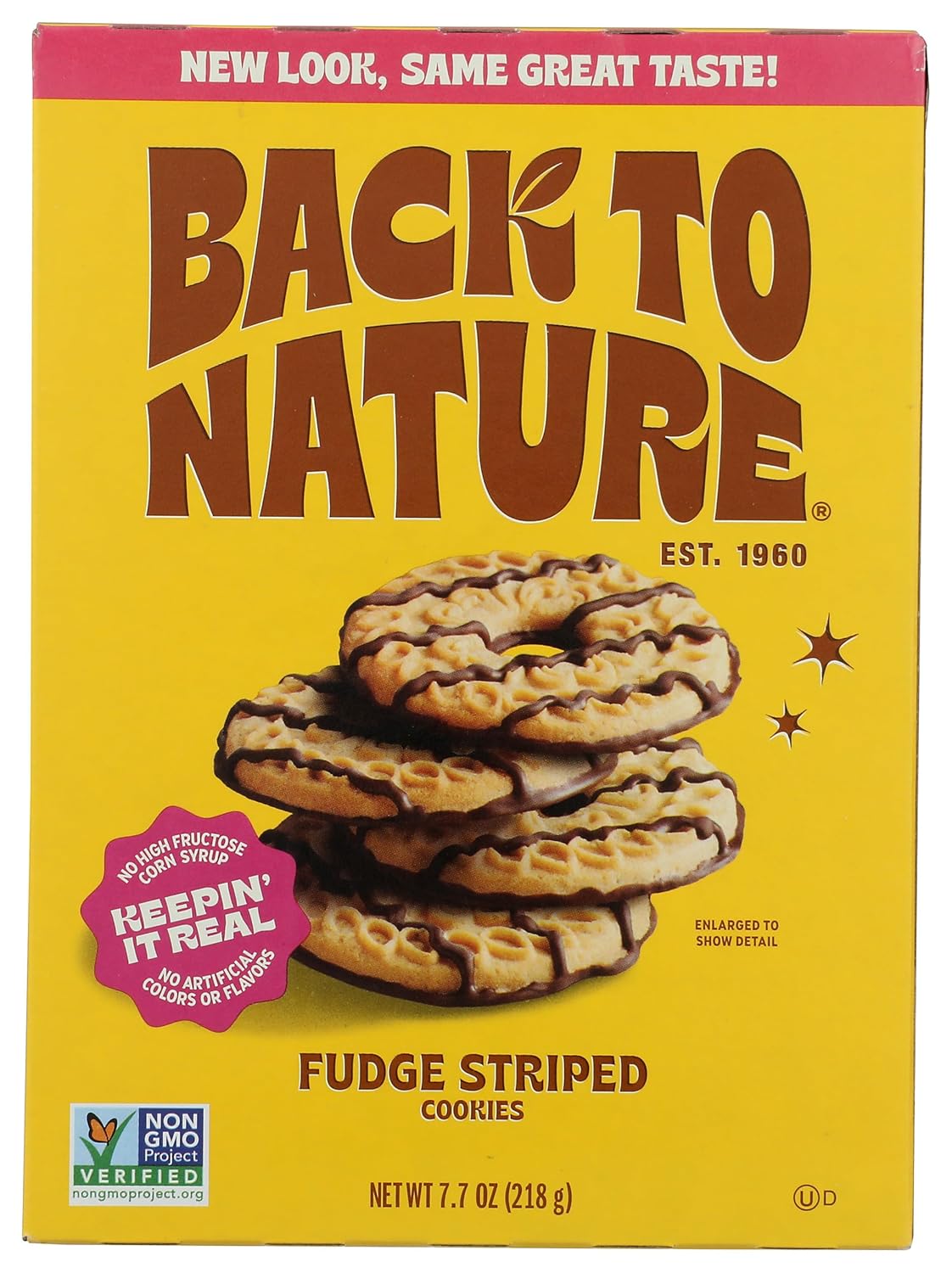 BACK TO NATURE Fudge Striped Cookies, 7.7 OZ