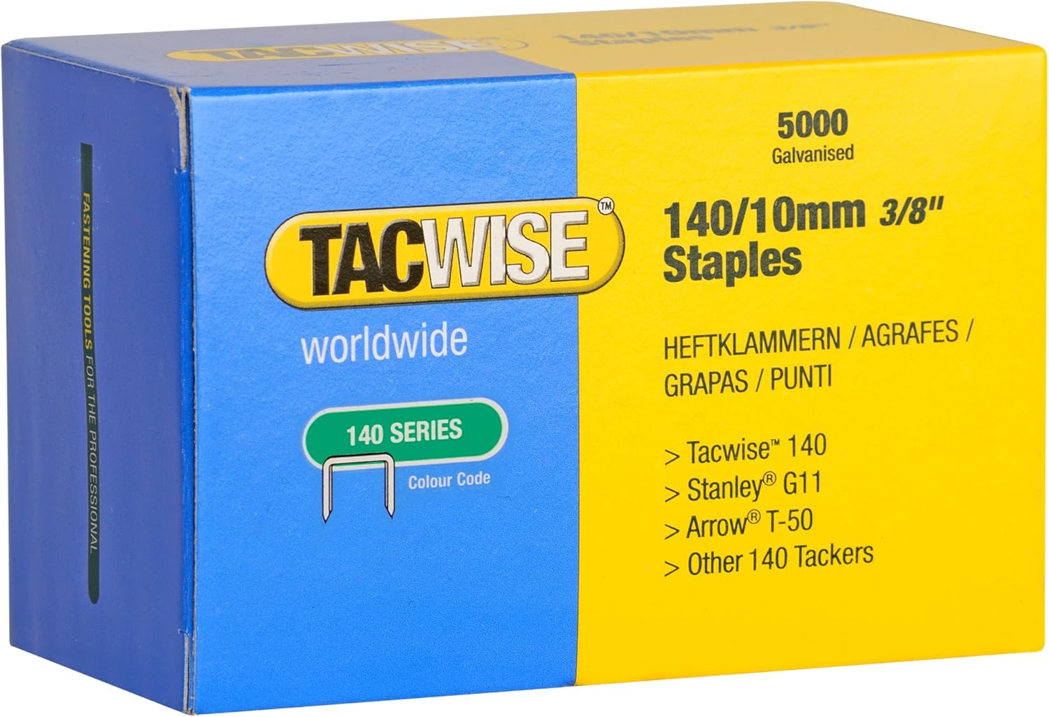 Tacwise 0342 Type 140/10mm Heavy Duty Galvanised Staples, Pack of 5000