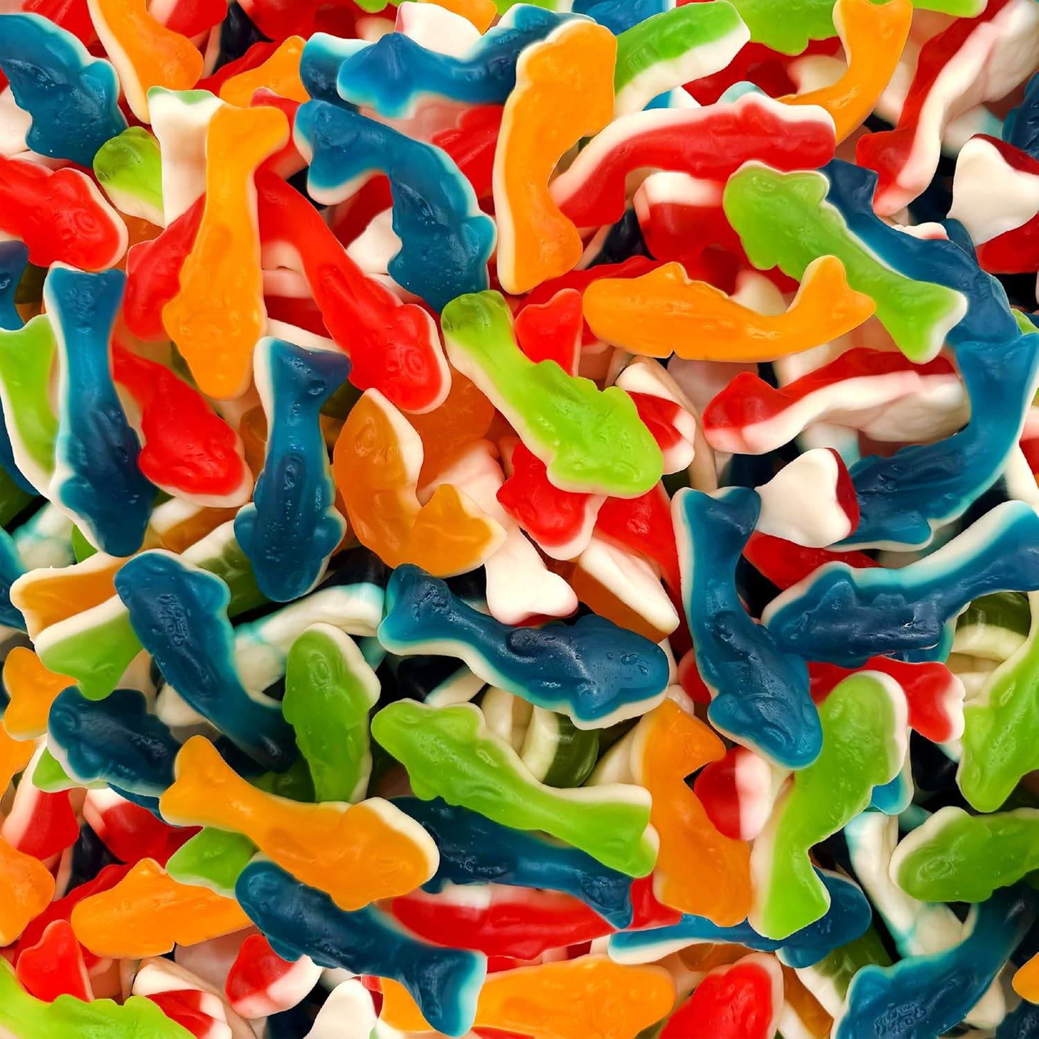 Gummy Sharks Candy Mix | 2 Pound Bag | Assorted Fruit Flavors Shark Gummies | Chewy Gummy Fish for Parties and Candy Buffets | Blue Raspberry, Lime, Lemon, Cherry