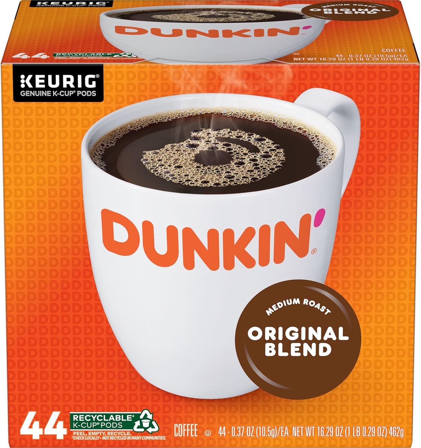 Dunkin' Original Blend Medium Roast Coffee, 44 Keurig K-Cup Pods