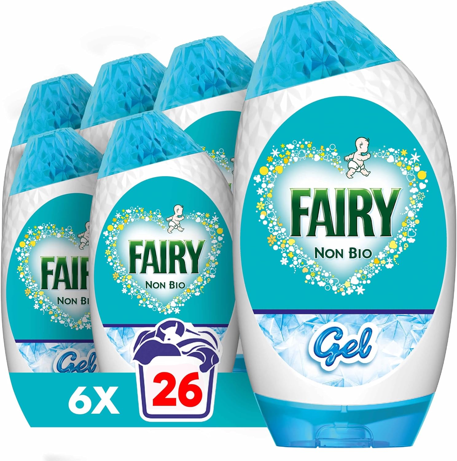 Fairy Non Bio Laundry Detergent Gel, 156 Washes (6 x 858 ml), Voted Number 1 For Sensitive Skin