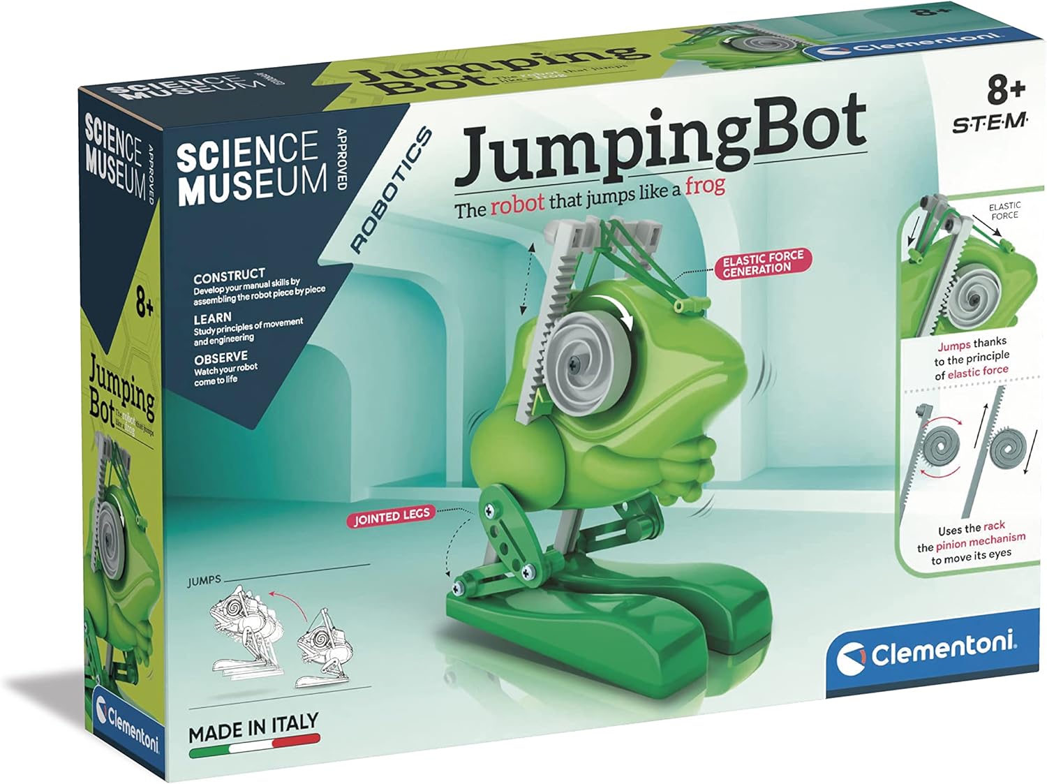 Clementoni- Science Museum JumpinBot: Engaging STEM Robot Toy, Build and Program Your Own Jumping Robot, Fun and Educational Engineering Experience, Explore Robotics and Coding Skills (8+ Years)