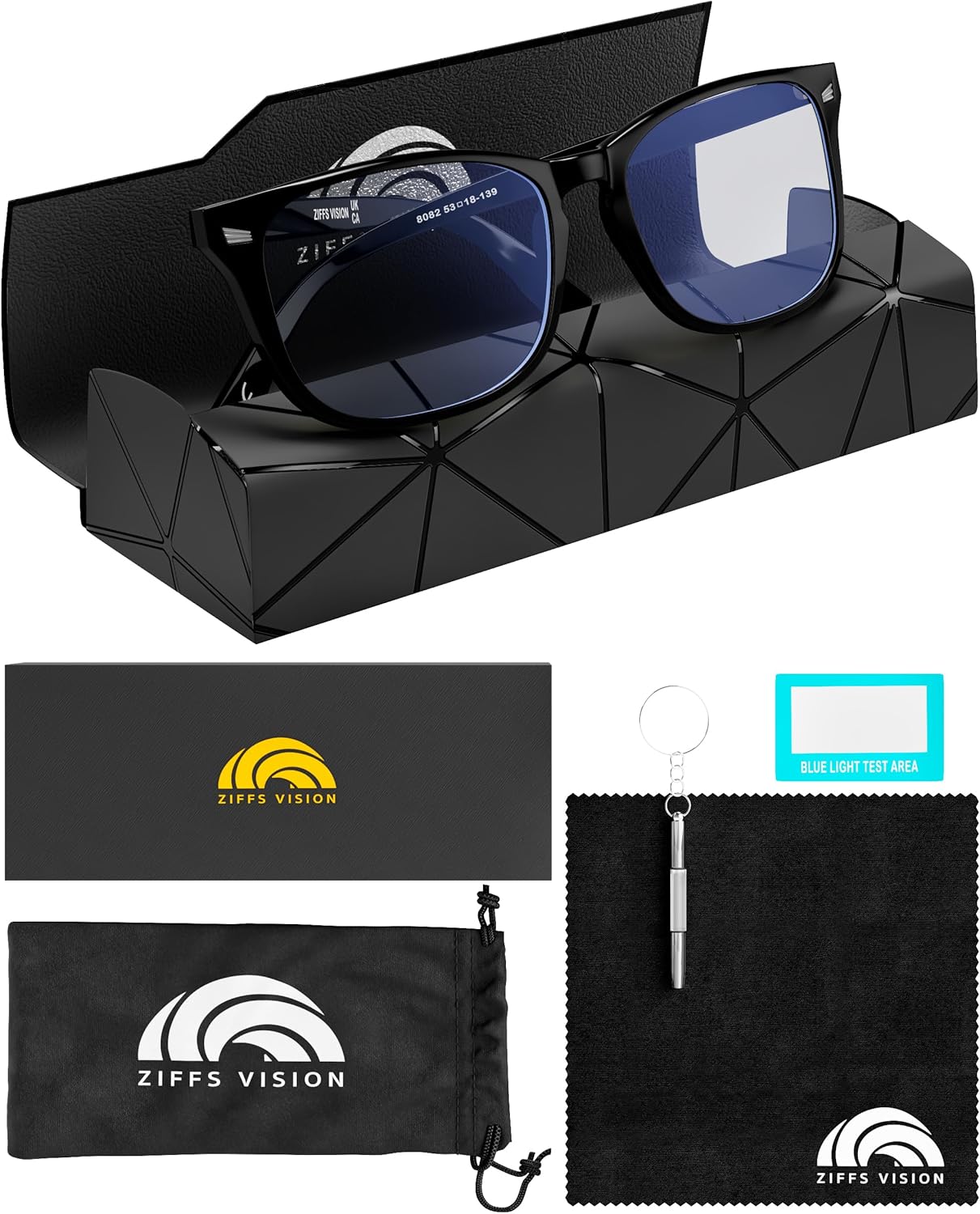 Ziffs Vision® Blue Light Blocking Glasses - Gaming Glasses - Premium Magnetic case & Accessories - Blue Light Glasses Women & Men - British Brand…