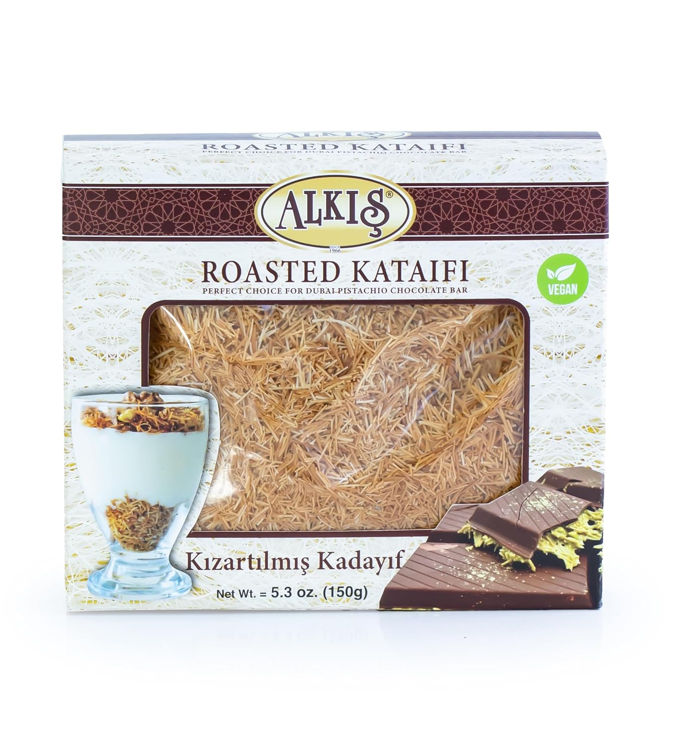 Kataifi, Premium Roasted Kataifi, Toasted Kataifi Shredded Fillo Dough, Knafeh, Kadayif, Kunafa, 5.3 oz.(150 gr)