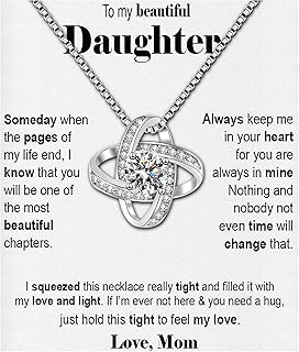 Daughter Necklace From Mom Mother 925 Sterling Silver Mother To Daughter Gifts Graduation Christmas Birthday Gifts With Heartfelt Message & Lighted Box