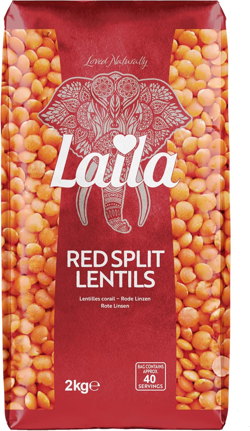 Laila Red Split Lentils 2Kg. Red Split Lentils are enrich with Vitamin B and Dietary fibers