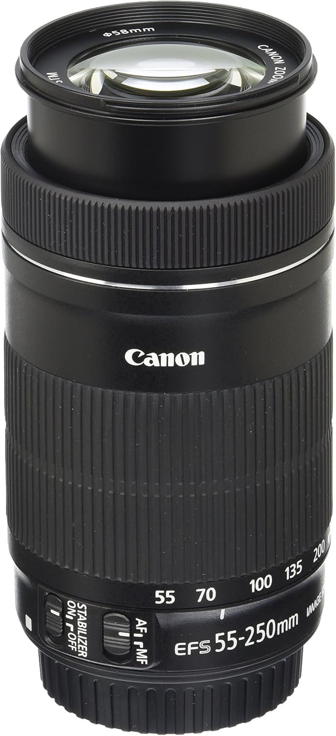 Canon EF-S 55-250mm F4-5.6 is STM, Telephoto, Black