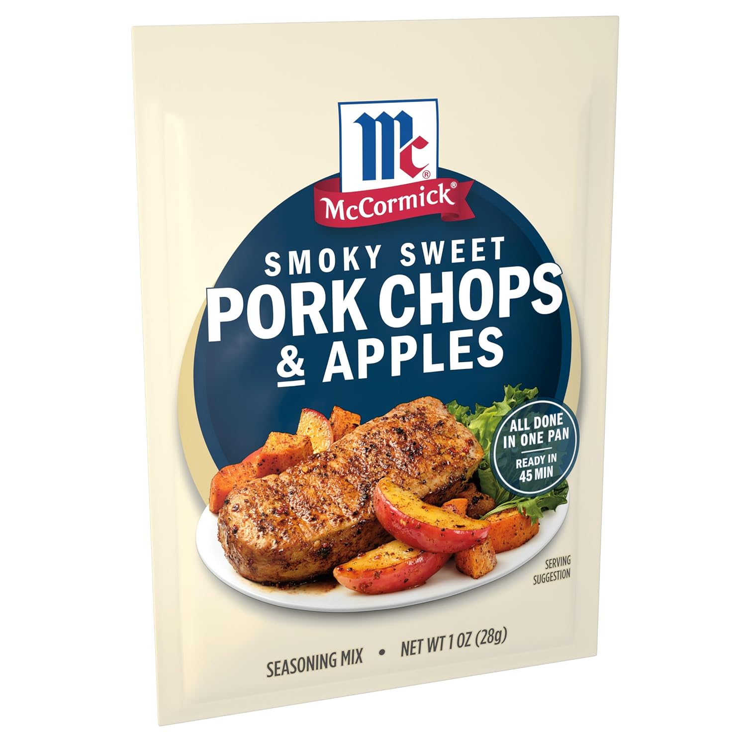 McCormick Seasoning Mix, Smoky Sweet Pork Chops & Apples, Hearty, Brown Sugar, Bourbon, Hickory, Savory Yet Sweet, Weeknight Dinner in 45 Minutes, 1 oz (Pack of 12)