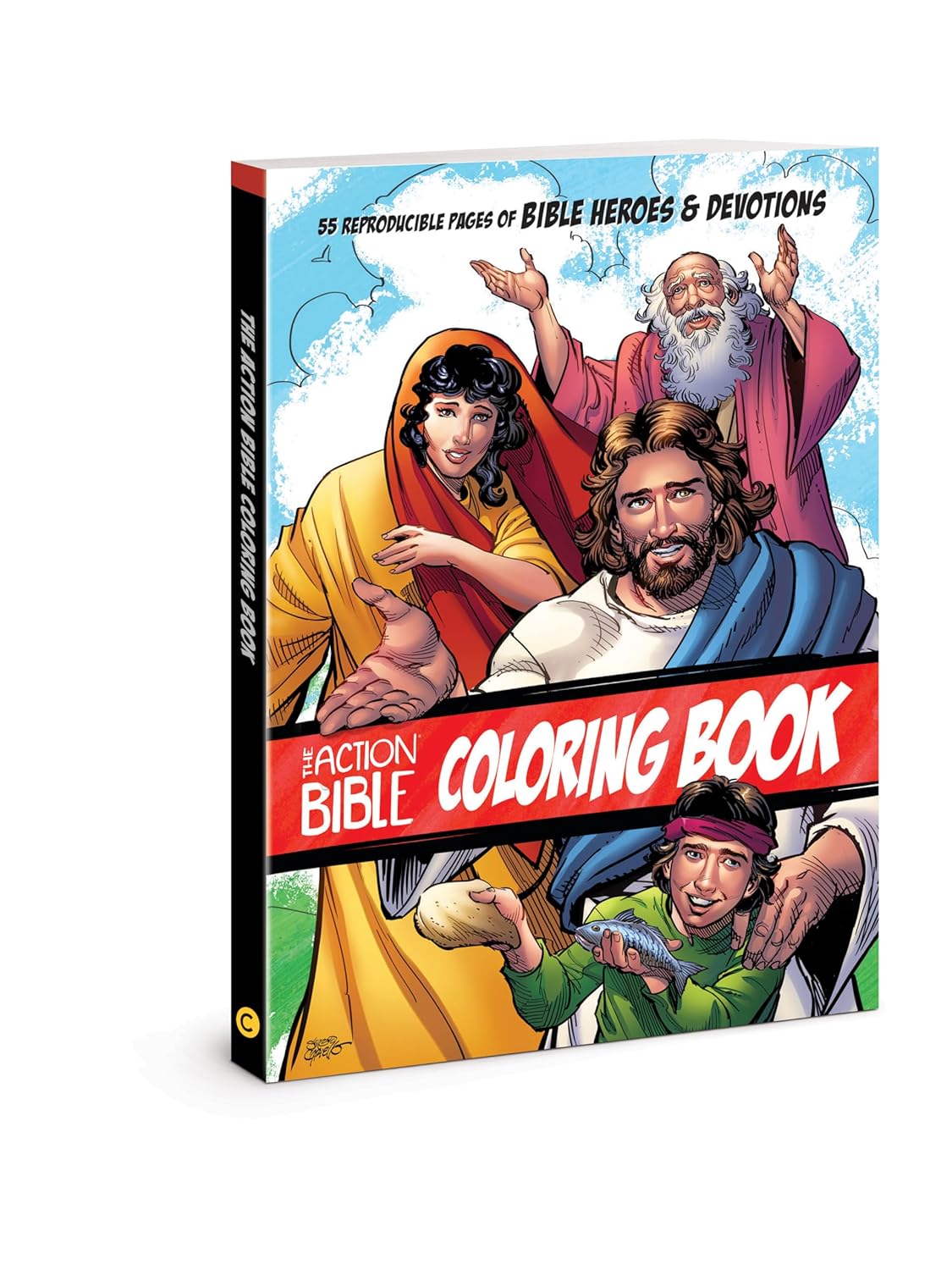 The Action Bible Coloring Book: 55 Reproducible Pages of Bible Heroes and Devotions