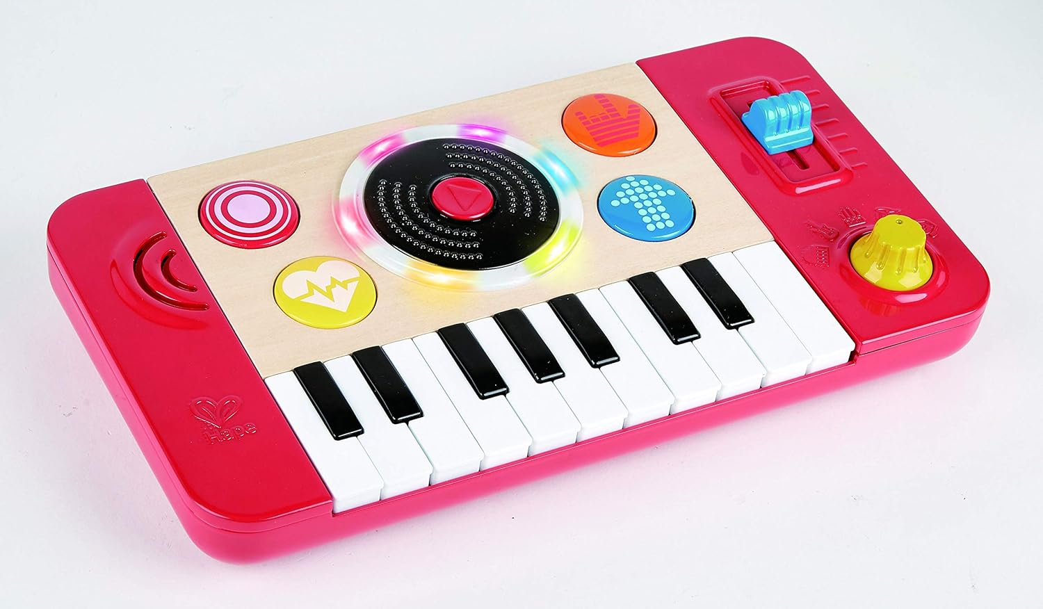 Hape Mix & Spin Portable DJ Studio with Lights | Musical Toy for kids | 4 Instrument Sounds and 18 Fun Sound Effects | 12 Months and Up