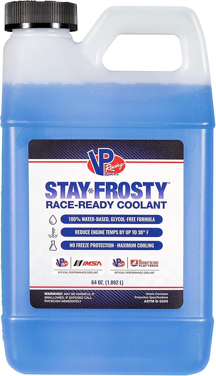 VP Racing Fuels Stay Frosty Race-Ready Coolant 64 Ounces for High-Compression, High-Heat Engines. Reduce Engine Temps by Up to 30 Degrees