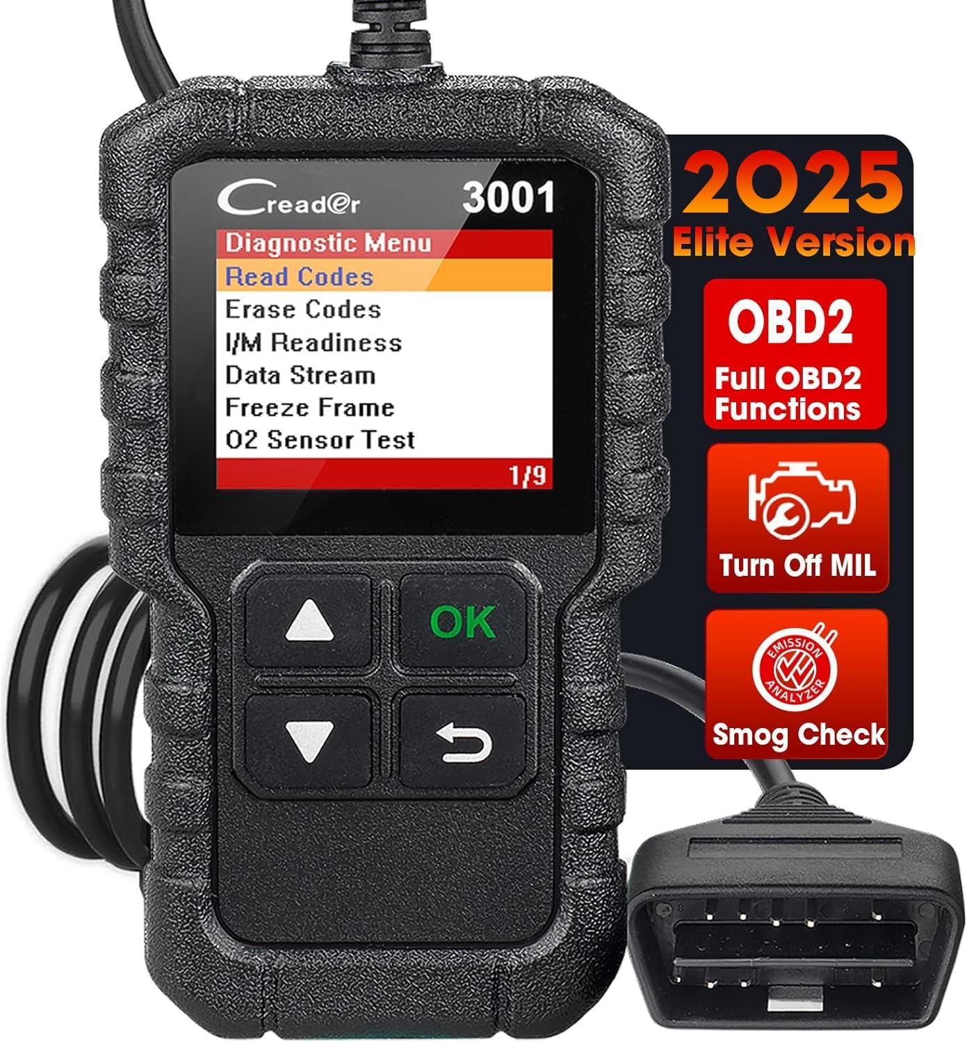 LAUNCH Creader 3001 OBD2 Scanner, Engine Fault Code Reader Mode 6 CAN Diagnostic Scan Tool for All OBDII Protocol Cars Since 1996, Lifetime Free Update