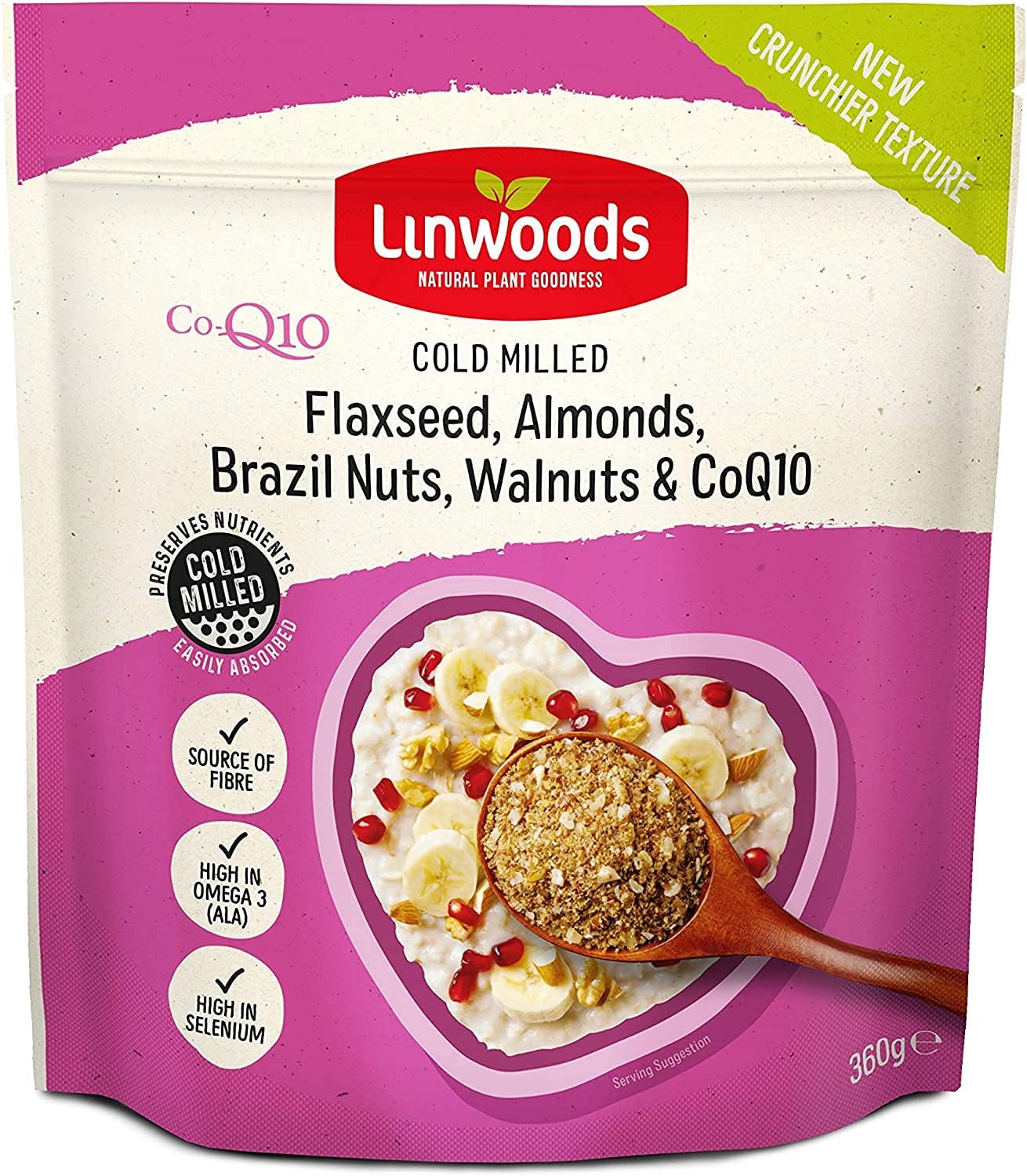 Linwoods Flaxseed Almond Brazil Nut Walnut Coq10 360g 4 Pack