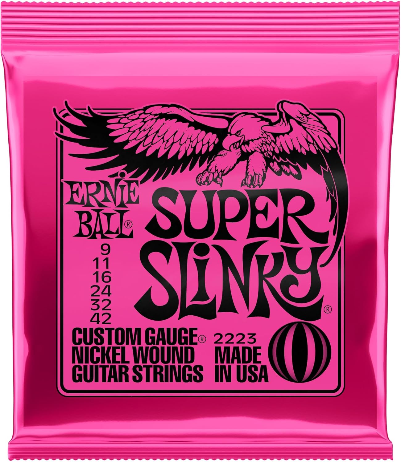 Ernie Ball Super Slinky Nickel Wound Electric Guitar Strings - 9-42 Gauge