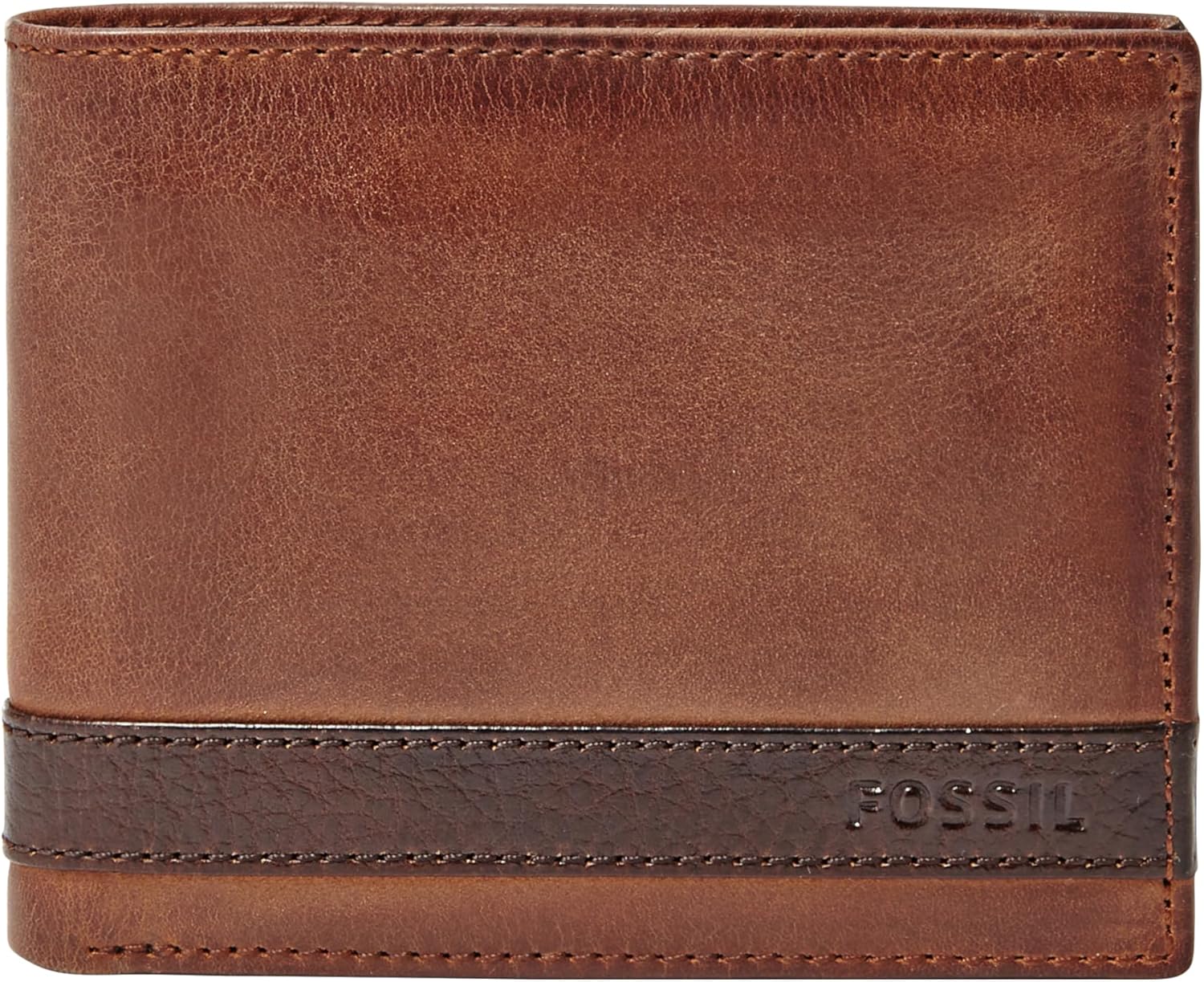 Fossil Men's Quinn Leather Bifold with Flip ID Wallet, Brown, (Model: ML3644200)