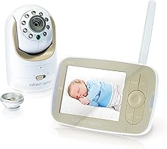 Infant Optics DXR-8 480p Video Baby Monitor, Non-WiFi Hack-Proof FHSS Connection, Interchangeable Lenses, Pan Tilt Zoom, LED Sound Bar, Night Vision, and Two-way Talk, low battery