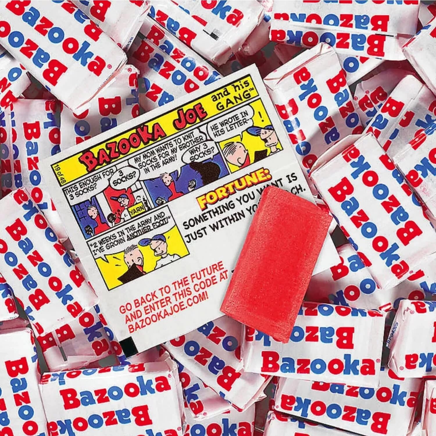 Snacks BAZOOKA Bubble Gum, Original Flavor, Bulk Pack, Old-Fashioned Chewy & Delicious Nostalgic Candy, Individually Wrapped (2 Pounds), Pink