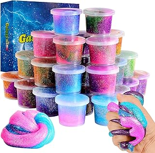 Galaxy Slime Sparkling 24pack Toy Party Favors for Girl, Stretchy and Non-Sticky, Stress Relief Toy for Boys, Easter Basket Stuffers, Christmas Stocking Stuffers