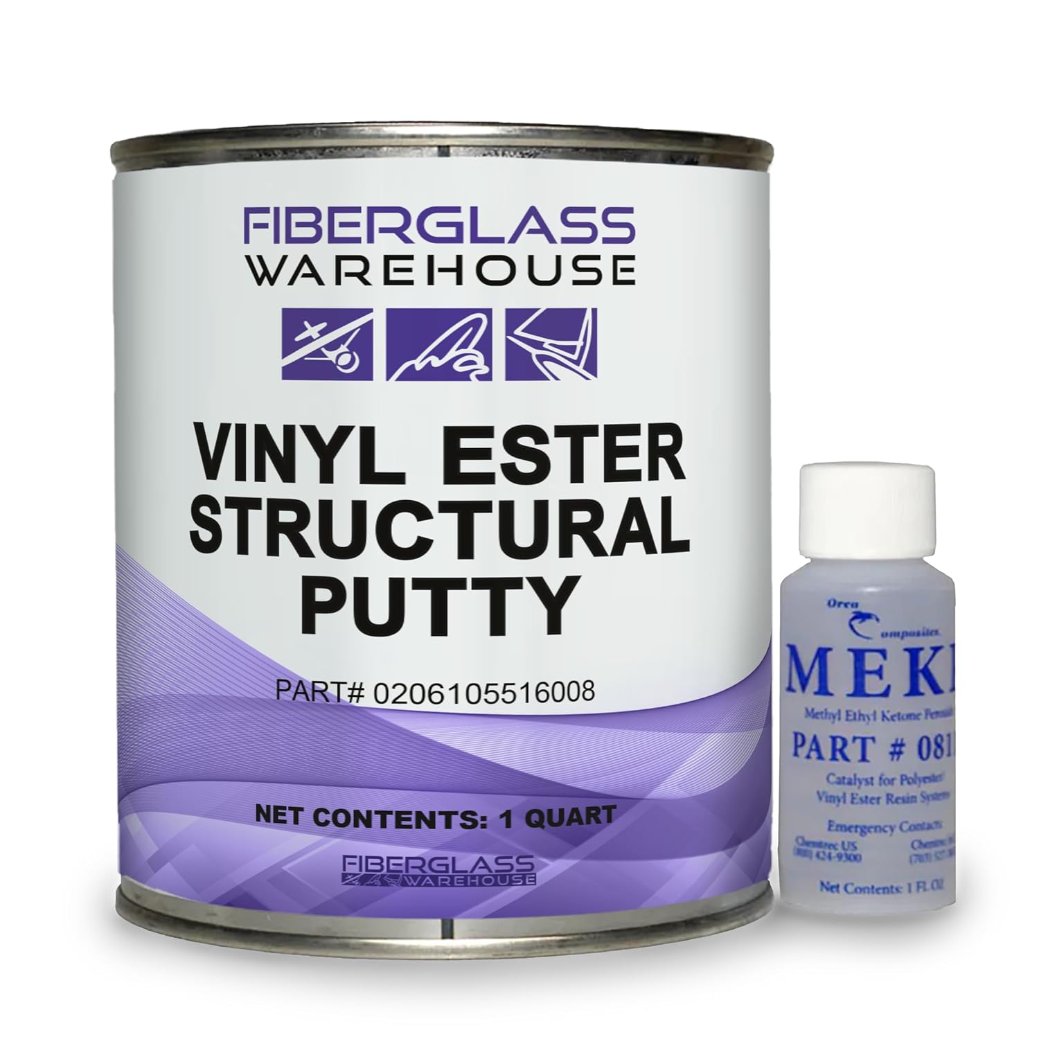 High Strength Vinyl Ester Putty w/MEKP, Quart