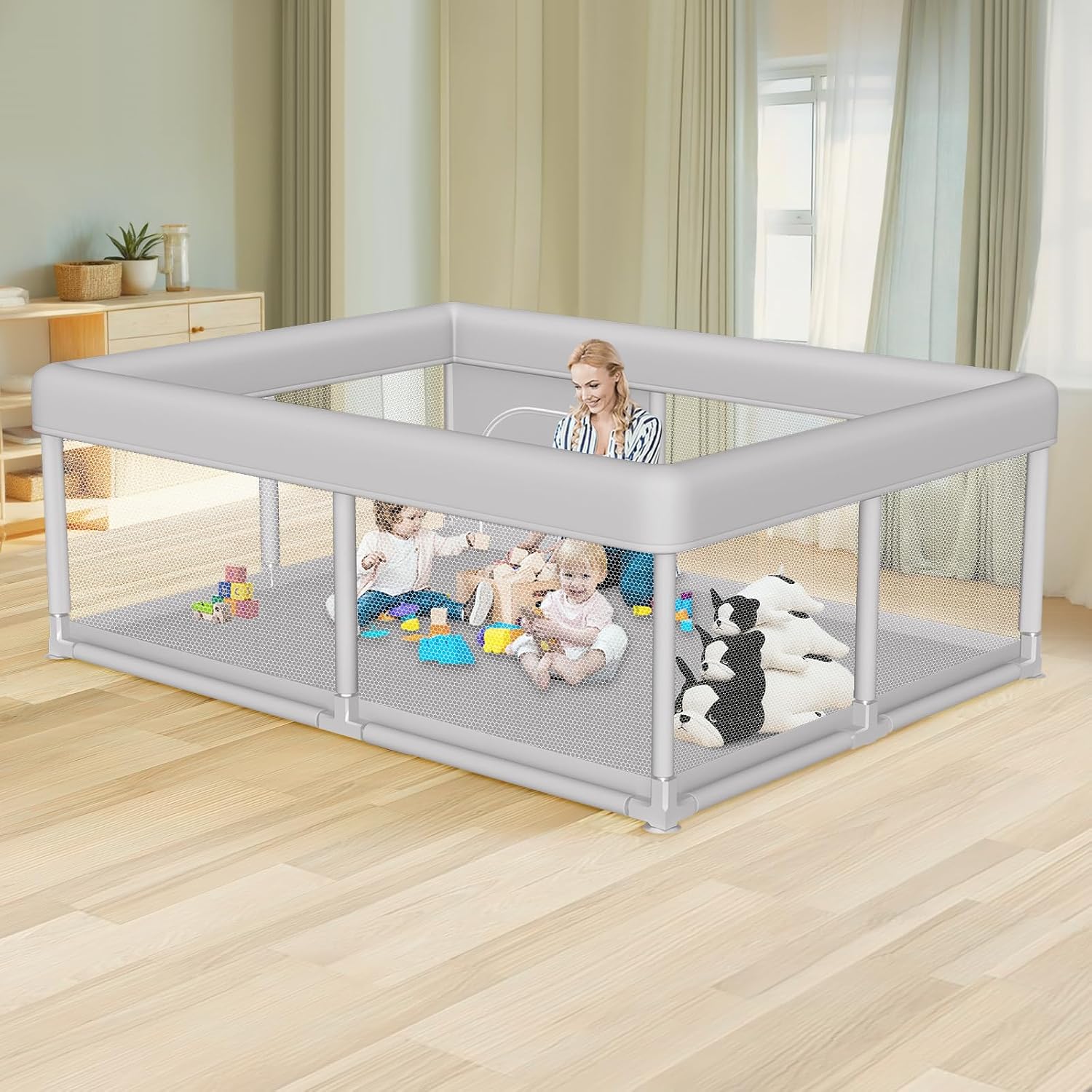 Hiaksedt Large Baby Playpen 65x50 Inch, PlayPen for Babies and Toddlers