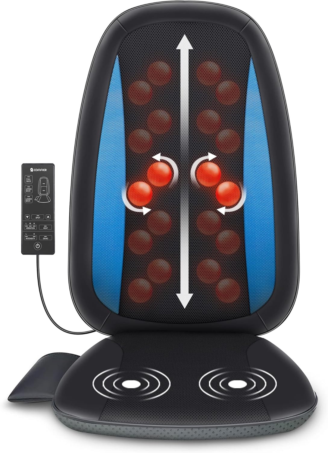 Comfier Shiatsu Back Massager with Heat -Deep Tissue Kneading Massage Chair, Massage Chair for Full Back, Chair Massager for Home or Office Chair use,Gifts for Women,Men