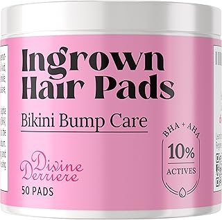 Prevent Ingrown Hairs and Razor Bumps with BHA & AHA Pads - Ingrown Hair Serum for Razor Burns - PFB Razor Bump Stopper Topicals Skin Care, Ingrown Hair Treatment for Bikini Area and Razor Bumps