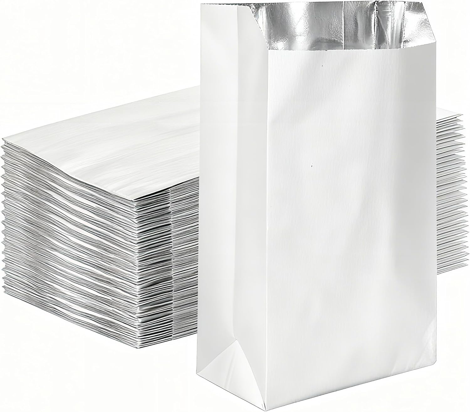 100 Pack Foil Sandwich Wrap, 8.26"x4.7" Insulated Hot Dog Bag, Grease Resistance Paper Foil Hamburgers Bags for Breakfast Lunch, Fast Food, Food Truck, Serving, BBQ