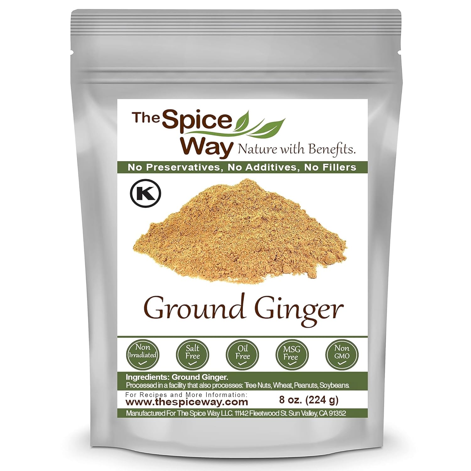 The Spice Way Ginger Powder- (8 oz) ginger root powder- a pure dry ground powdered root