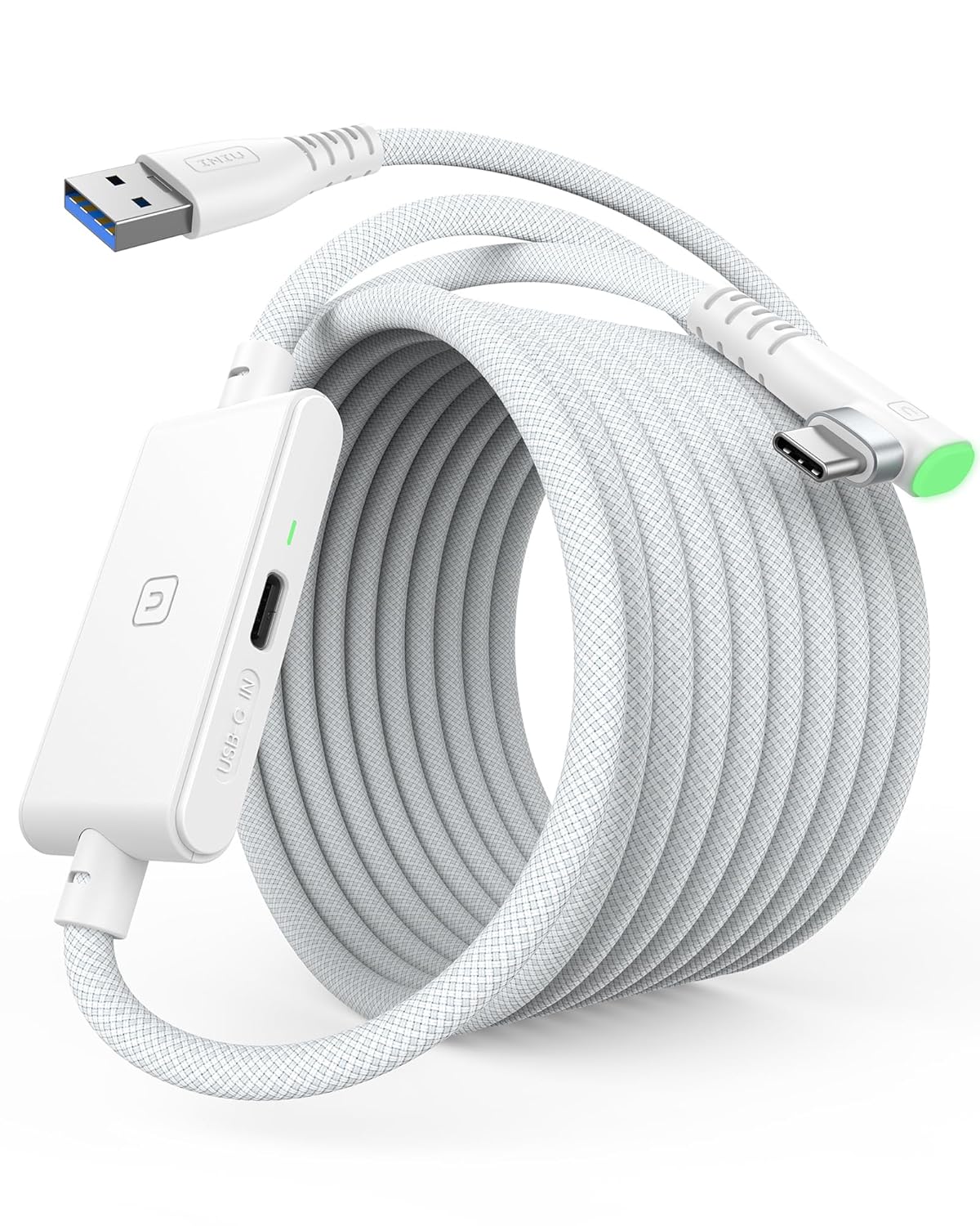 INIU 16ft Premium VR Link Cable with Charging, USB 3.0 Compatible with Meta Quest 3s, Oculus Quest 3/2/Pro, Pico 4, PC VR & Steam VR - Perfect White VR Accessory, Choice