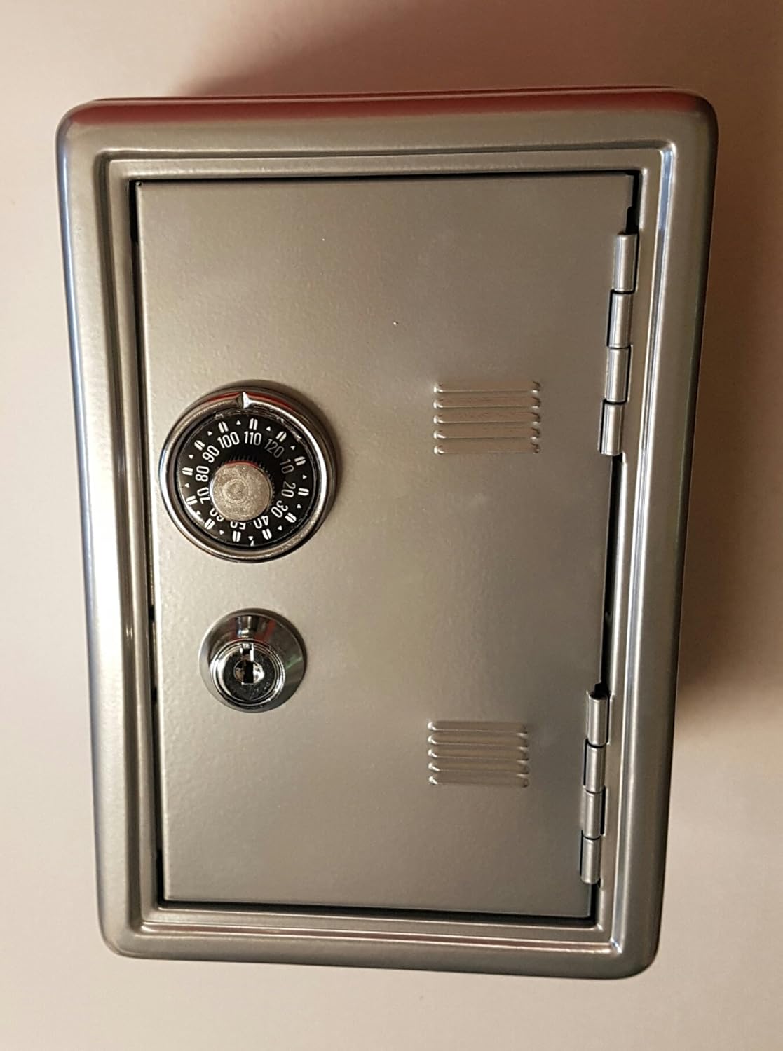 Gamez Galore Kids Lockable Silver Metal Combination and Key Money Bank Safe