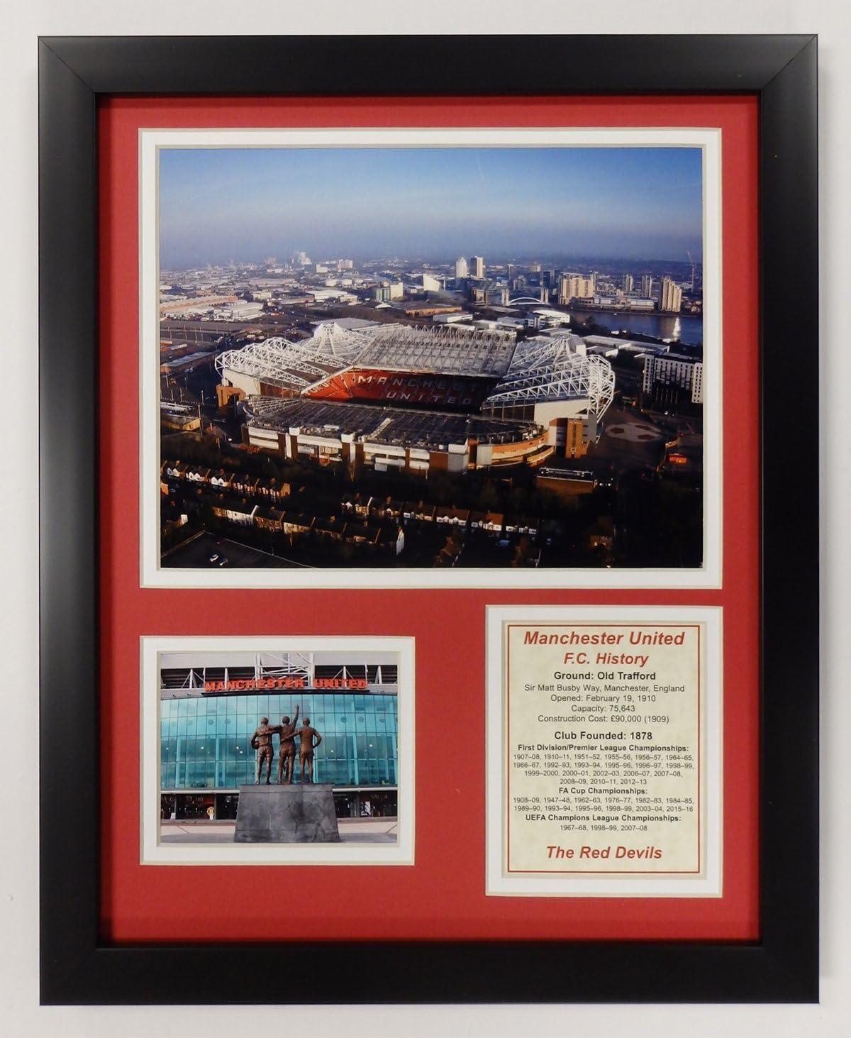 Legends Never Die, Inc. Manchester United FC | Old Trafford | 12"x15" Framed Photo Collage