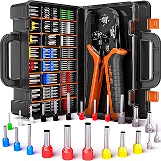SOMELINE Ferrule Crimping Tool, Ratchet Pliers for AWG23-7 with 23 Sizes Wire End Ferrule Terminals, Quadrilateral Wire Crimp Pliers with Crimp Connectors