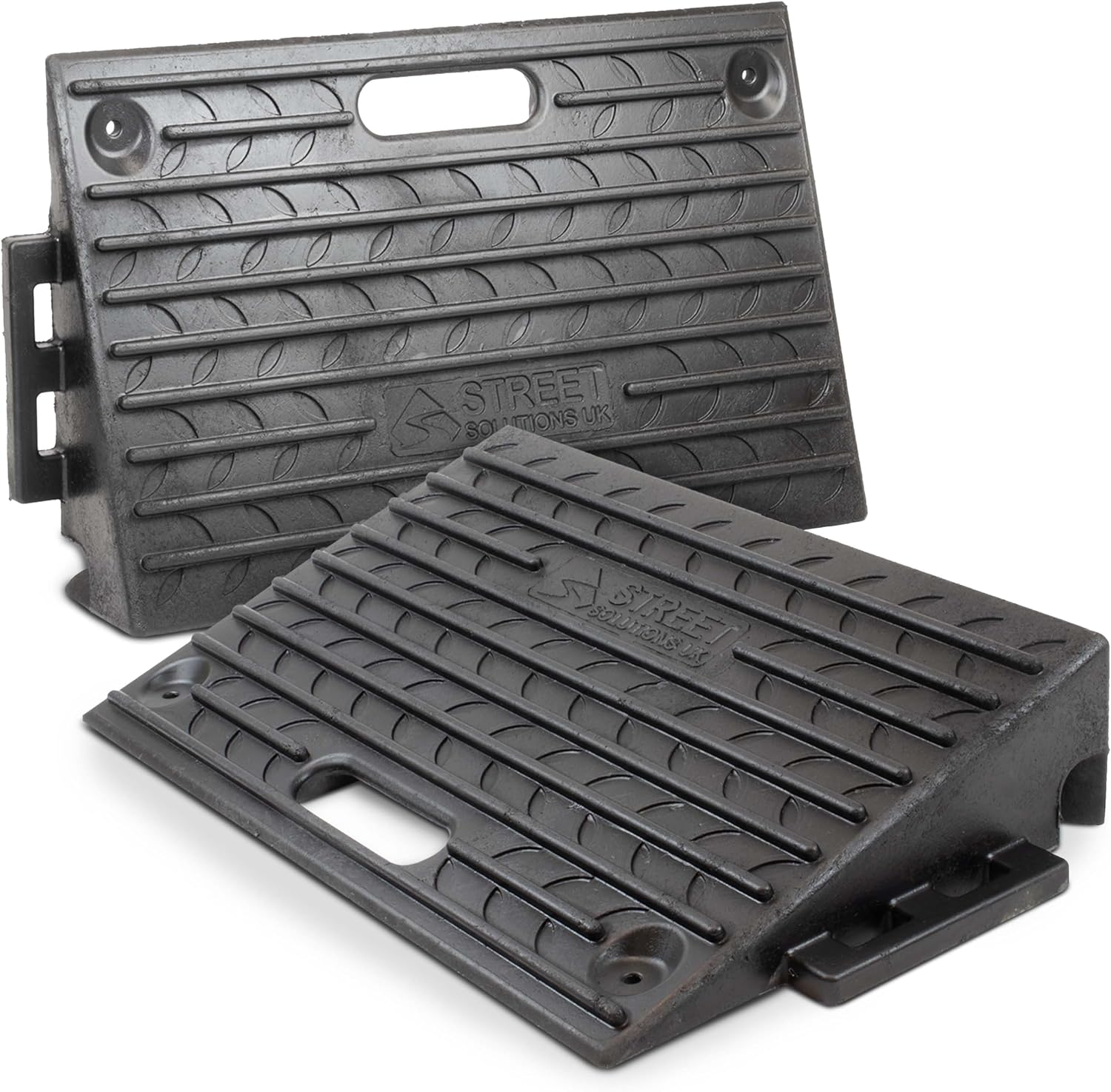 Street Solutions UK Rubber Kerb Ramp 4 inch Rise - Pack of 2 Non-Slip Kerb Ramps for Cars, Mobility Scooters and Wheelchairs
