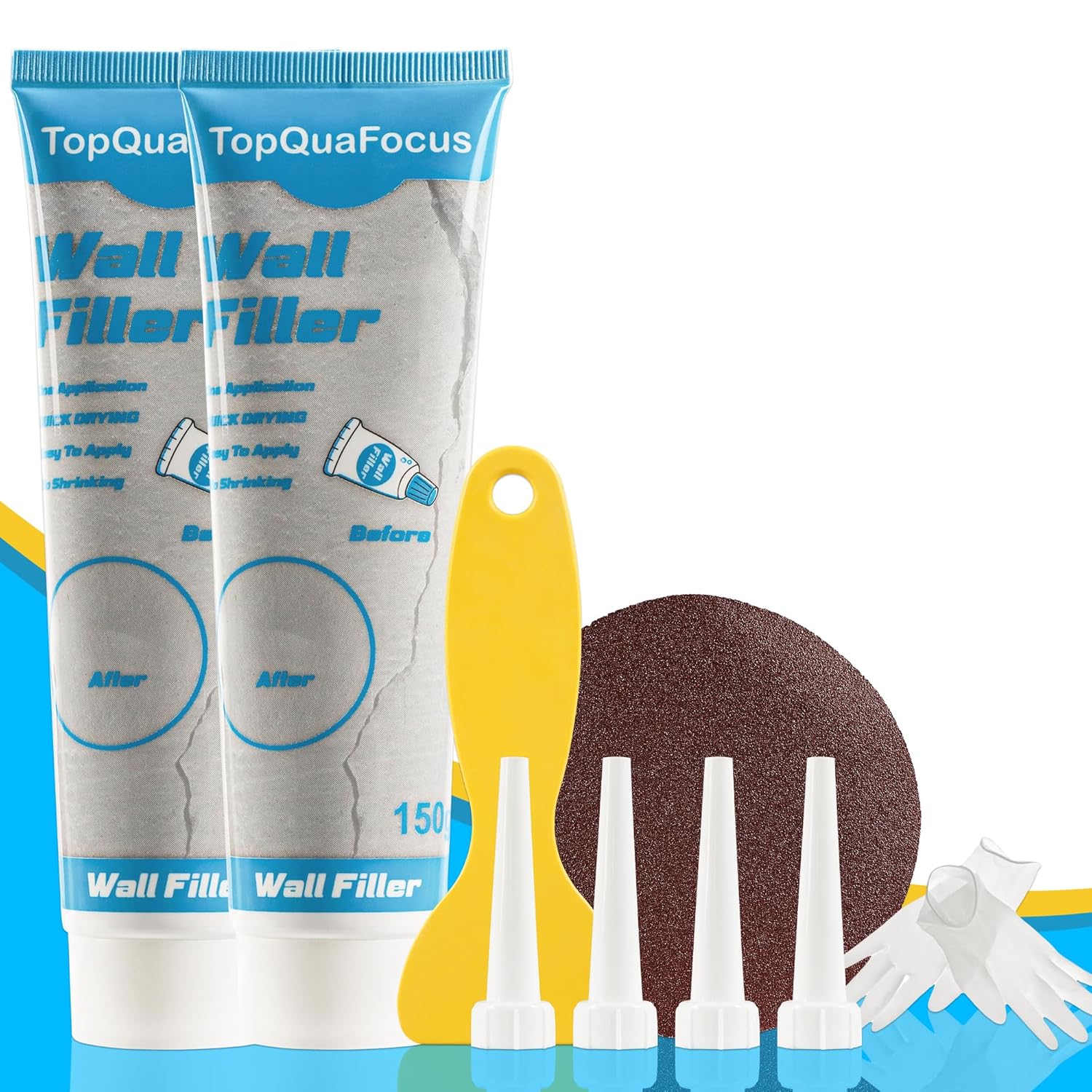 TopQuaFocus Wall Filler Repair Kit, Stick Fillinging Agent- Wall Holes - Premium Plaster Filler for Walls