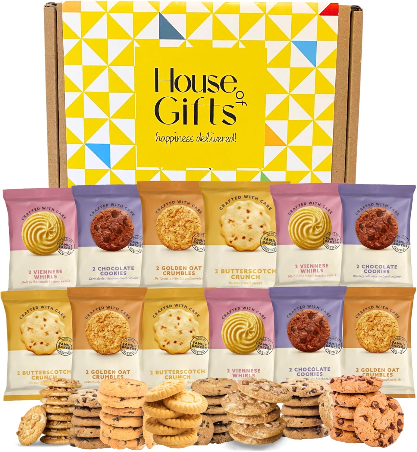 Biscuits Lovers Hamper Gift Set with Border Biscuits 12 Packs of Two (24 single biscuits) Individually wrapped Delicious Luxury Snacks Hamper | Afternoon Tea Addition