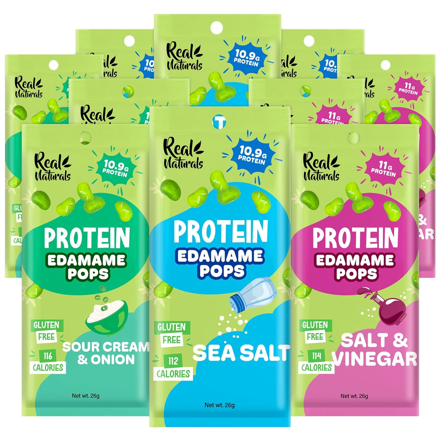 Crunchy Roasted Edamame Beans Snack (Variety Flavor 10 Pack) Healthy High Protein Snacks for adult and Kids, Gluten free, Low Carb, Keto Vegan Japanese Snacks